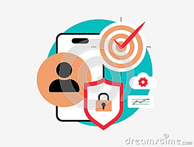 Zero-party data collection for personalized marketing. Gather user data to create tailored experiences without third Vector Illustration