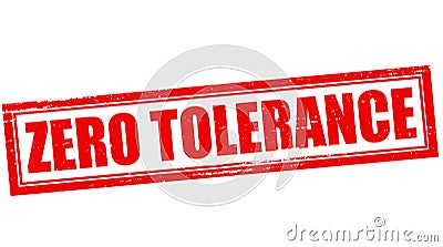 Zero tolerance Cartoon Illustration