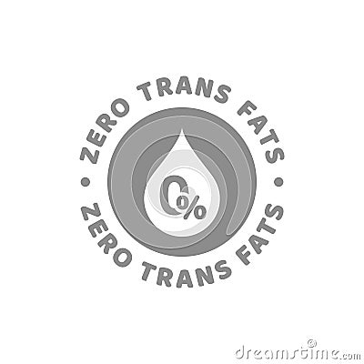 Zero trans fats vector label Vector Illustration