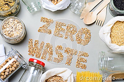 Zero Waste Background, Eco Friendly Plastic Free Lifestyle Stock Photo