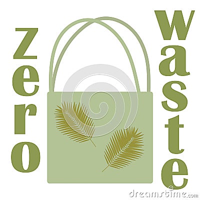 Zero waste bag, great design for any purposes. Recycling illustration. Isolated vector illustration. Save earth ecology Vector Illustration