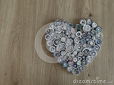 Paper heart in details on the table Stock Photo