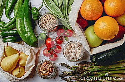 Zero waste, plastic free grocery shopping Stock Photo