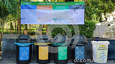 Outdoor zero-waste station at Park@Siam Editorial Stock Photo
