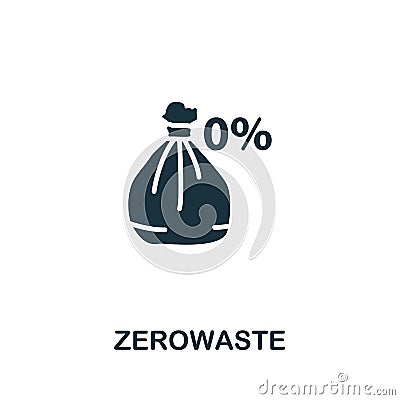 Zerowaste icon. Monochrome simple Sustainability icon for templates, web design and infographics Vector Illustration