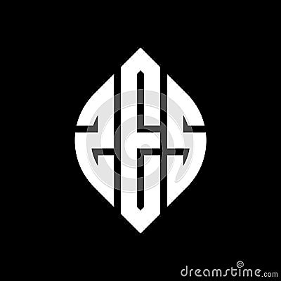 ZES circle letter logo design with circle and ellipse shape. ZES ellipse letters with typographic style. The three initials form a Vector Illustration