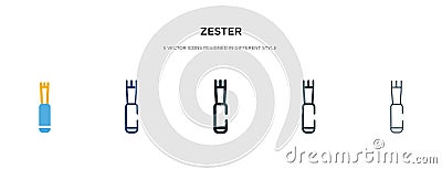 Zester icon in different style vector illustration. two colored and black zester vector icons designed in filled, outline, line Vector Illustration