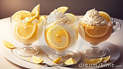 Zesty Delight Celebrating National Ice Cream Sandwich Day with a Burst of Lemon.AI Generated Stock Photo