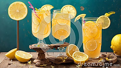 Zesty Delight A Lemonade Stand Celebration on National Lemon Juice Day.AI Generated Stock Photo