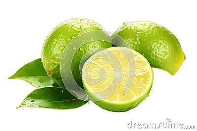 Zesty Lime Juice Isolated on transparent for a Refreshing Touch, Generative Ai Stock Photo