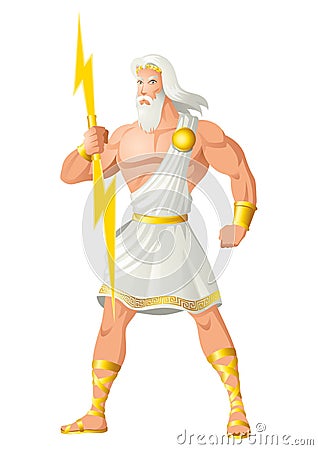 Zeus The Father of Gods and Men Vector Illustration