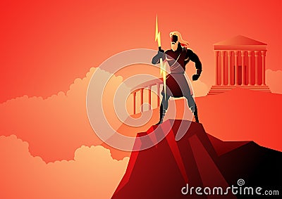 Zeus The Father of Gods and Men Vector Illustration