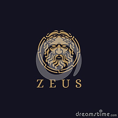 Zeus God logo icon illustration vector, Lopiter logo, jupiter logo Vector Illustration