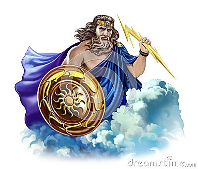 Zeus, Jupiter - God of the sky, thunder and lightning Stock Photo