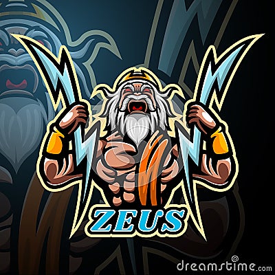 Zeus mascot sport esport logo design Vector Illustration