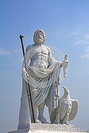 Zeus statue of the king of ancient Greek mythology Editorial Stock Photo