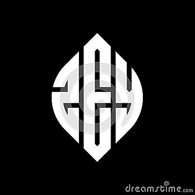 ZEY circle letter logo design with circle and ellipse shape. ZEY ellipse letters with typographic style. The three initials form a Vector Illustration