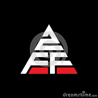 ZFF triangle letter logo design with triangle shape. ZFF triangle logo design monogram. ZFF triangle vector logo template with red Vector Illustration