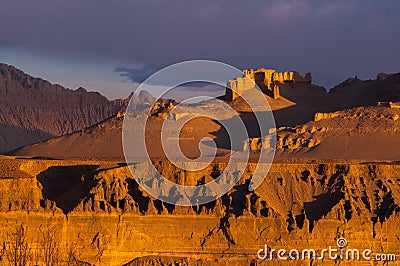 Zhada Soil Forest and Ruins of Guge Kingdom Stock Photo