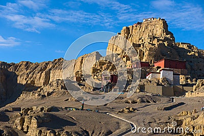 Zhada Soil Forest and Ruins of Guge Kingdom Stock Photo