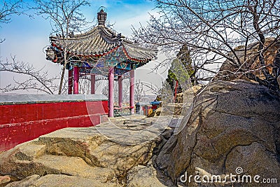Zhenyi pavilion in Temple of Meng Jiangnu, China Stock Photo