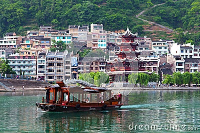 Zhenyuan Ancient Town on Wuyang river in Guizhou Province, China Stock Photo