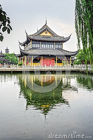 Zhigui Pavilion in Quanfu Temple Stock Photo
