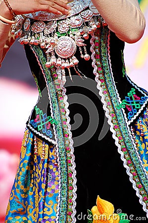 Zhuang clothes and jewelry Stock Photo