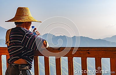 Zhuang Indigenous Man, Ping An, China Editorial Stock Photo