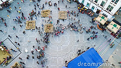 Zhytomyr, Ukraine - April 8, 2018: People celebrate Easter in the central square Editorial Stock Photo