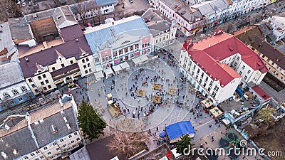 Zhytomyr, Ukraine - April 8, 2018: People celebrate Easter in the central square Editorial Stock Photo