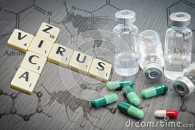 Zica virus, written in letters wood Stock Photo