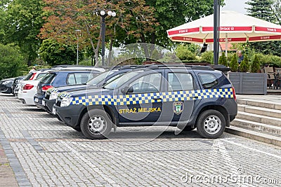 Cars of City Guard Polish: Straz Miejska in Zielona Gora Editorial Stock Photo