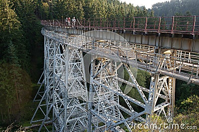 Ziemsetal Bridge - a riveted steel beasm viaduct in Thuringia, Germany, technical monument Editorial Stock Photo