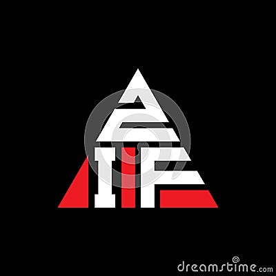 ZIF triangle letter logo design with triangle shape. ZIF triangle logo design monogram. ZIF triangle vector logo template with red Vector Illustration