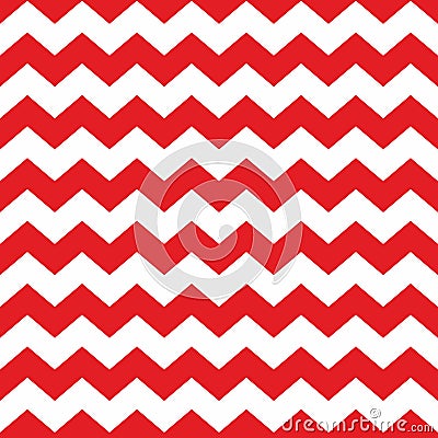 Zig zag chevron red and white tile pattern Stock Photo