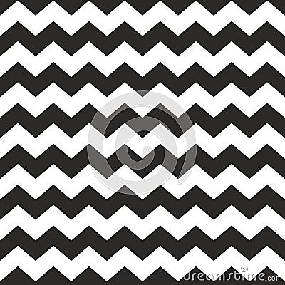 Zig zag vector chevron black and white tile pattern Vector Illustration