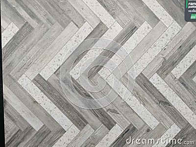 Zigzag Contemporary Solid Wooden Floor: A Modern Twist to Flooring Design Stock Photo