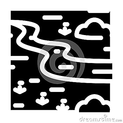 zigzag flowing river icon Vector Glyph Illustration Vector Illustration