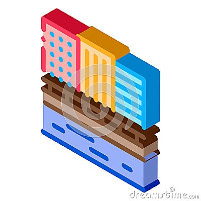 Zigzag flowing river isometric icon vector illustration Vector Illustration