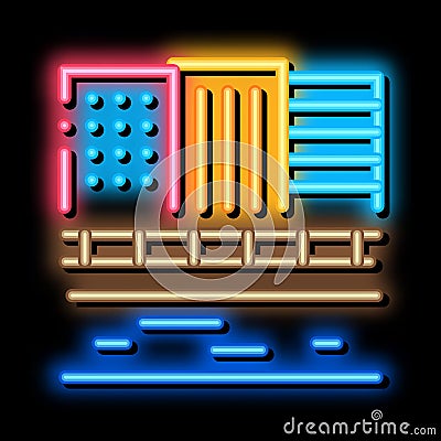 zigzag flowing river neon glow icon illustration Vector Illustration