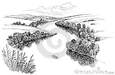 Zigzag River Stock Photo