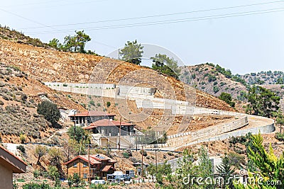 Mountain zigzag road in the village of Kakopetria in Cyprus Stock Photo