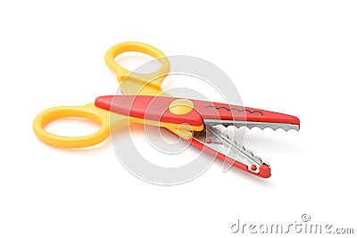 Zigzag scissors Stock Photo