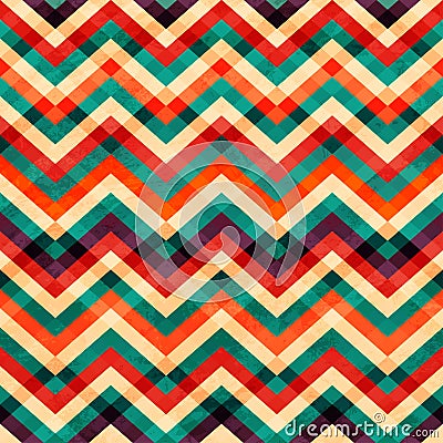 Zigzag seamless pattern with grunge effect Vector Illustration