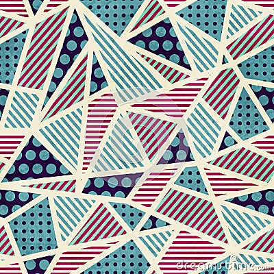 Zigzag seamless pattern with grunge effect Vector Illustration