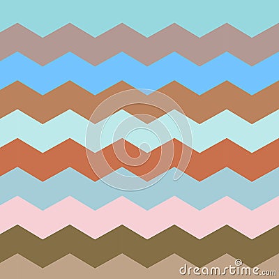 Zigzag and stripe line. Retro pastel colors Vector Illustration