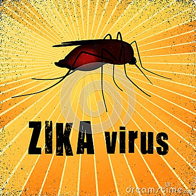 Zika Virus Mosquito, Aedes aegypti Vector Illustration