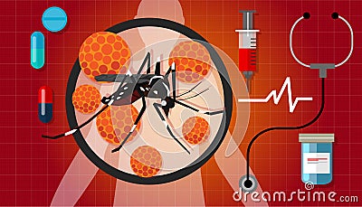 zika zica virus masquito aedes aegypti spread pandemic aotubreak Vector Illustration