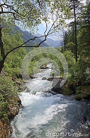 Ziller River in the Zillergrund, Austria Stock Photo